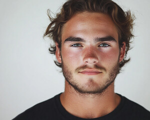 Fototapeta premium Man portrait on white background