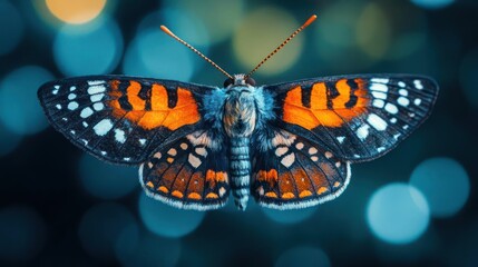 Obraz premium A colorful butterfly with orange and black wings