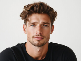 Fototapeta premium Man portrait on white background