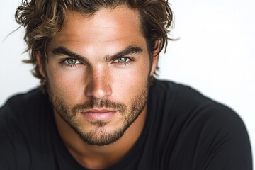 Fototapeta premium Man portrait on white background