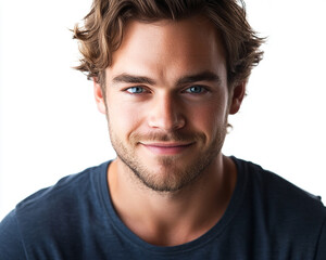 Fototapeta premium Man portrait on white background