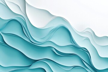 Fototapeta premium Abstract Teal and White Wave Pattern Design