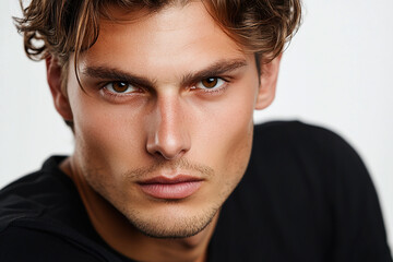 Fototapeta premium Man portrait on white background