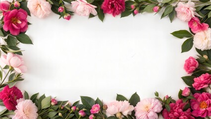 A top-view of a floral border framing the edges of the image