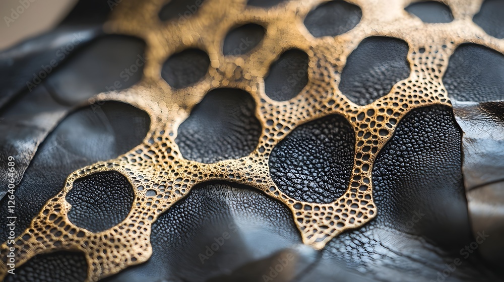 Poster captivating blend of organic and technological patterns in bio fabricated textile a close up view of