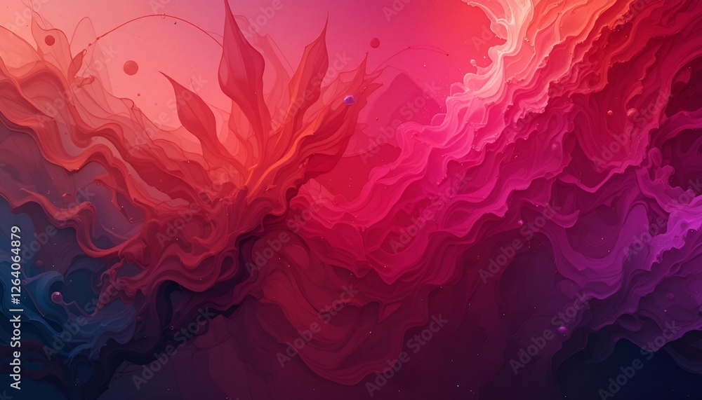 Poster vibrant abstract digital artwork with dynamic fluid patterns