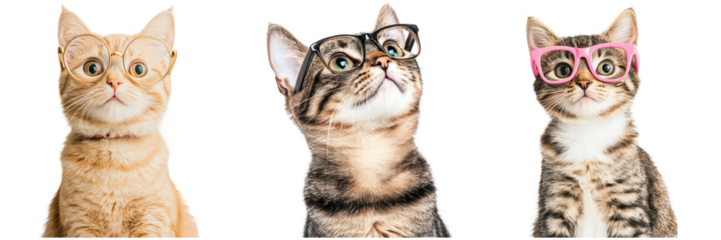 Adorable Cats in Stylish Glasses Celebrating Quirky Fashion Trends