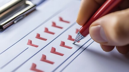 Close up of a Professional s Hand Checking Off Completed Tasks on a Digital Efficiency and Productivity Tracking Interface