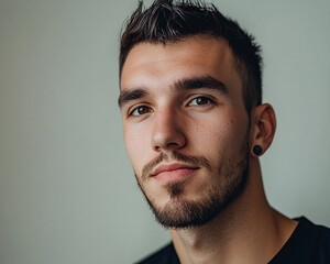 Naklejka premium Man portrait on white background