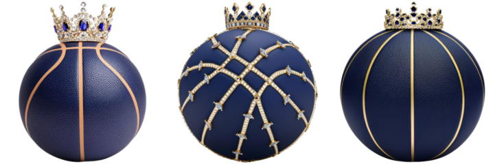 Elegant Royal Basketballs with Crown Decoration and Blue Theme