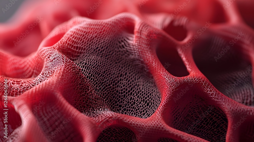 Poster close up view of an experimental fabric that changes its texture and surface in response to temperat
