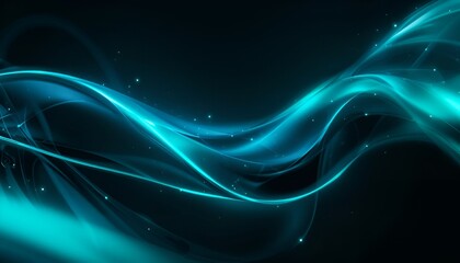 Fototapeta premium Futuristic Blue Abstract Wave Design with Glowing Light and Flowing Motion