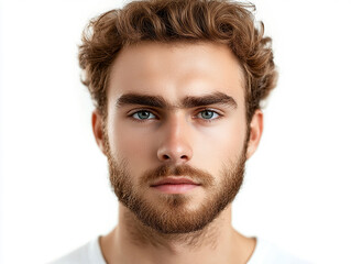 Fototapeta premium Man portrait on white background