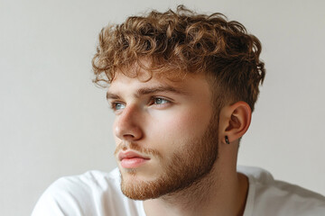 Obraz premium Man portrait on white background