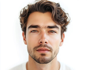 Naklejka premium Man portrait on white background