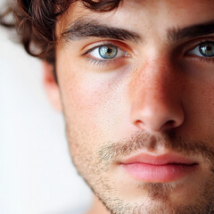 Obraz premium Man portrait on white background