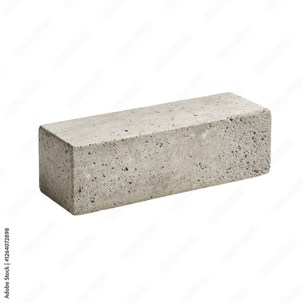 Poster solid rectangular concrete block with a smooth surface suitable for construction or decorative use