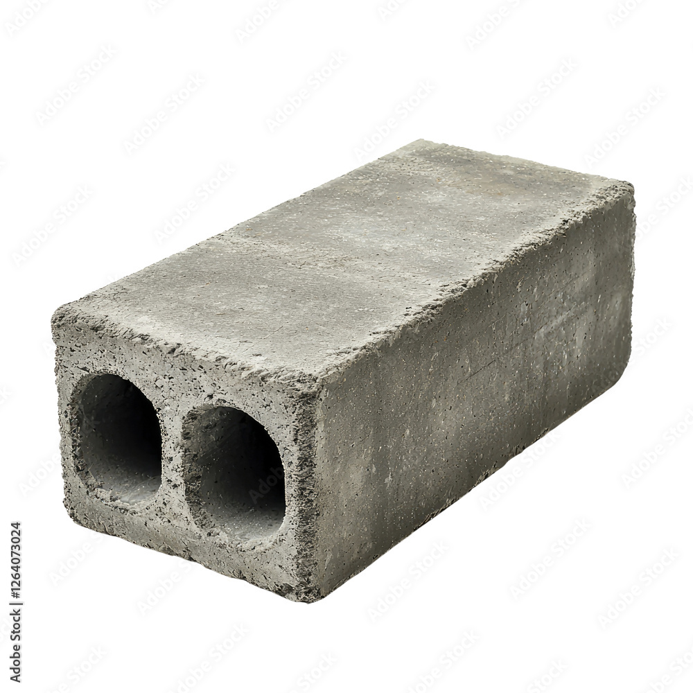 Aufkleber concrete block with two hollow cores for construction and masonry use, versatile and durable buildin