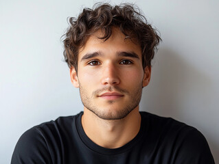 Naklejka premium Man portrait on white background