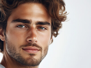 Fototapeta premium Man portrait on white background