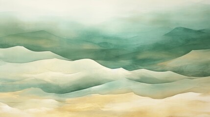 Abstract Watercolor background, Minimalist Boho style, cream, sage green, gold, linen texture,organic shape, background for banner, poster, Web and packaging
