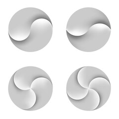 Set of Abstract Geometric Symbols. Rotational Designs