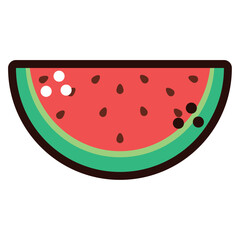 Vector image of a watermelon icon with a white background