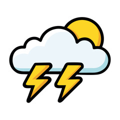 Cloud with thunderstorm illustration