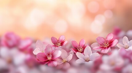 Beautiful background template made of Spring flowers.