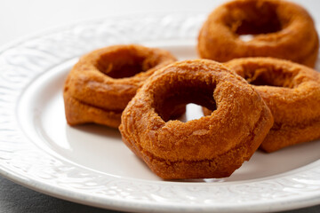 Donut on a White Plate