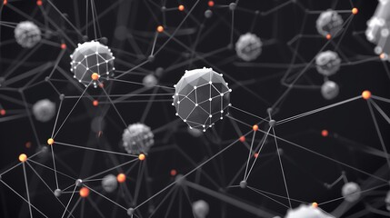 Cloud computing concept with interconnected data nodes.

