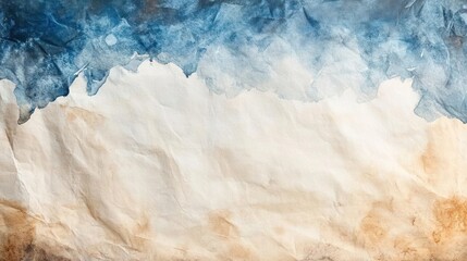 Watercolor painting of a blue and white abstract design