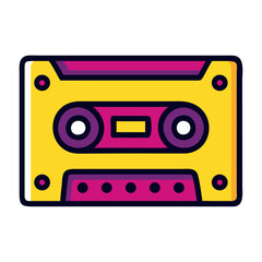 Rock and roll mix tape cassette icon