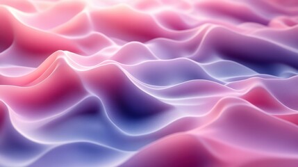 Obraz premium Fluid Abstract. A mesmerizing, abstract background featuring flowing, iridescent waves in delicate shades of pink and purple, evoking a sense of fluidity and movement.