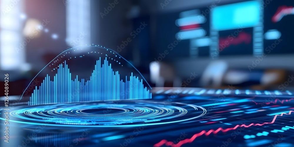 Aufkleber dynamic financial data visualization banking sector abstract chart design digital office close-up vi