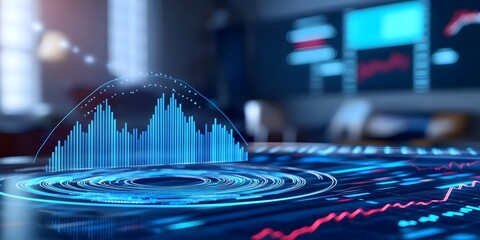 Dynamic financial data visualization banking sector abstract chart design digital office close-up view financial analysis