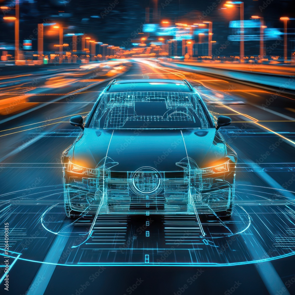 Poster smart logistics hub mapping optimized delivery pathways with real-time tracking.