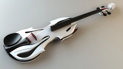 Obraz premium Futuristic Electric Violin Design: A Symphony of White and Black