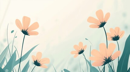 Beautiful background template made of Spring flowers.