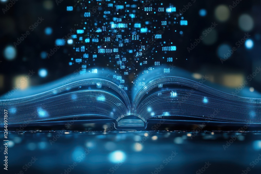Aufkleber insightful abstract patterns from data adorn a creative book cover.
