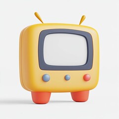 media console, 3d style imitation, cartoon icon, white background