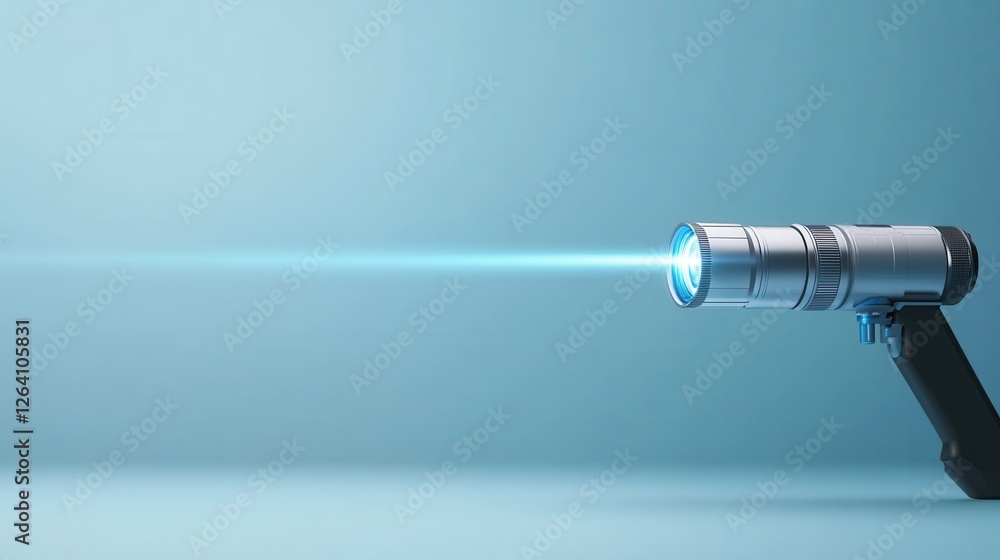 Aufkleber shiny laser pointer device illuminating a blue background for presentation or demonstration use
