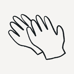 Medical gloves doodle, healthcare illustration collage element vector