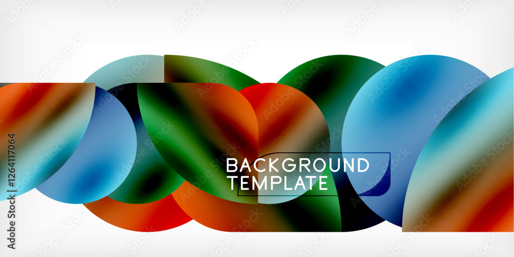 Poster Bright circles with shadows abstract background