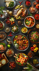 A Colorful Display of Regional Culinary Traditions: From Spicy Dishes to Seafood and Fresh Produce