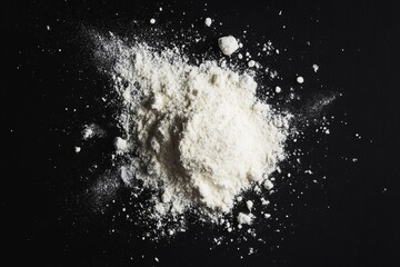 Flour explosion, dark background, baking ingredient, culinary