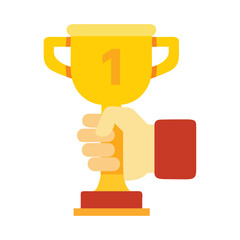 Handheld golden trophy