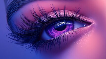 Close Up of a Beautiful Woman's Eye with Long Lush Eyelashes Highlighting the Intricate Details of the Iris and Captivating Expression Evoking Mystery and Depth in a Soft Natural Light