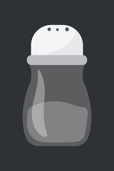Cute seasoning bottle, salt & food vector