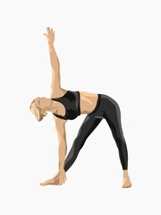 Naklejka premium Woman yoga triangle pose vector
